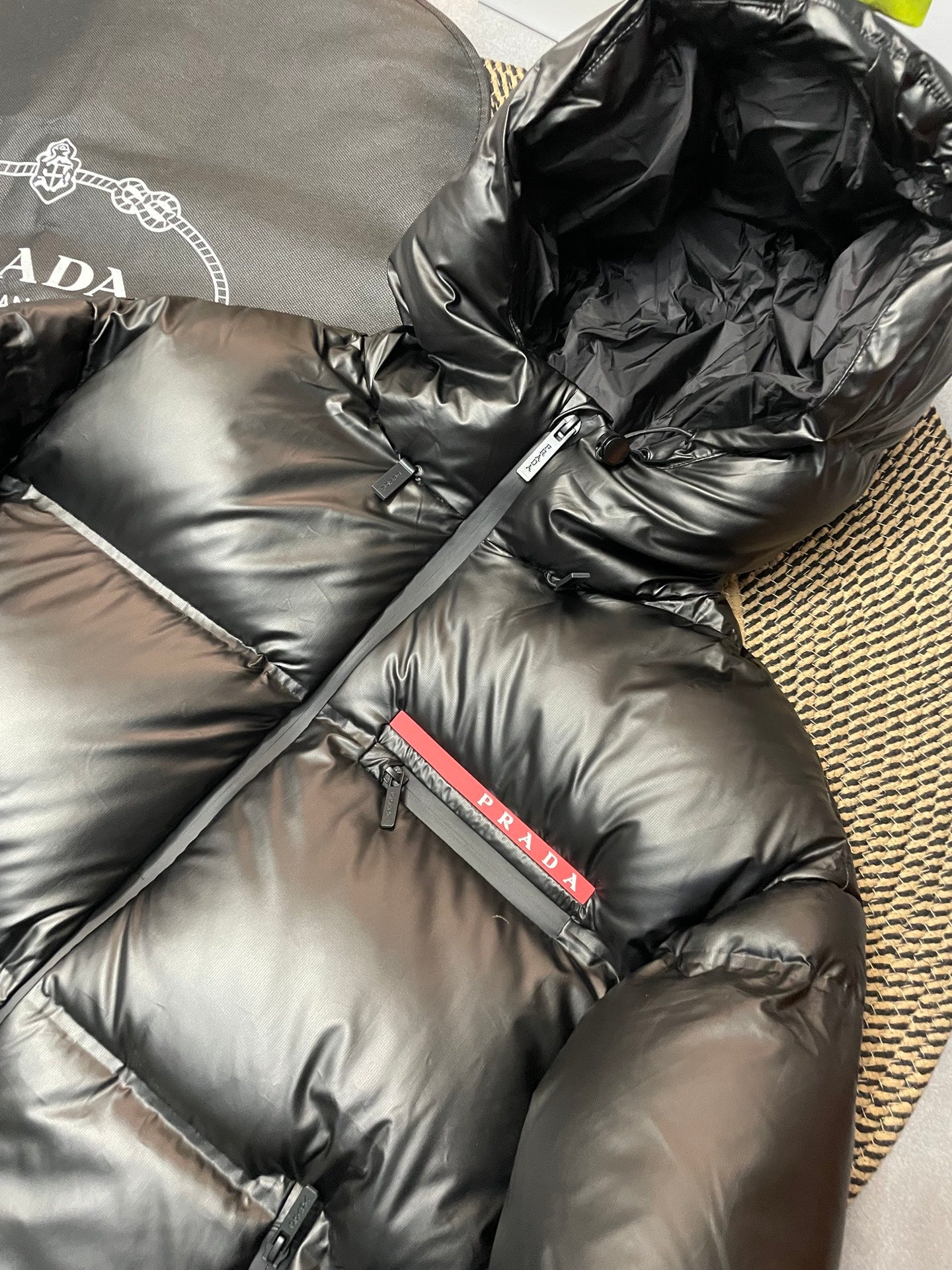 Glossy Hooded Puffer Jacket with Front Zip, Utility Pocket & Insulated Padding