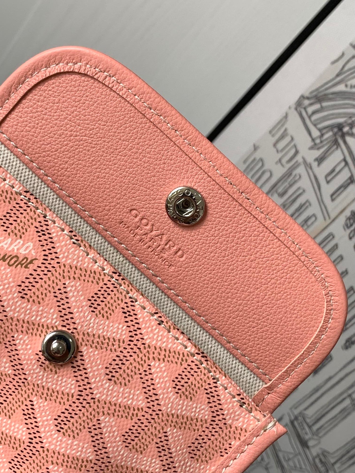 Pink Monogram Pattern Tote Bag with Matching Mini Pouch ￼