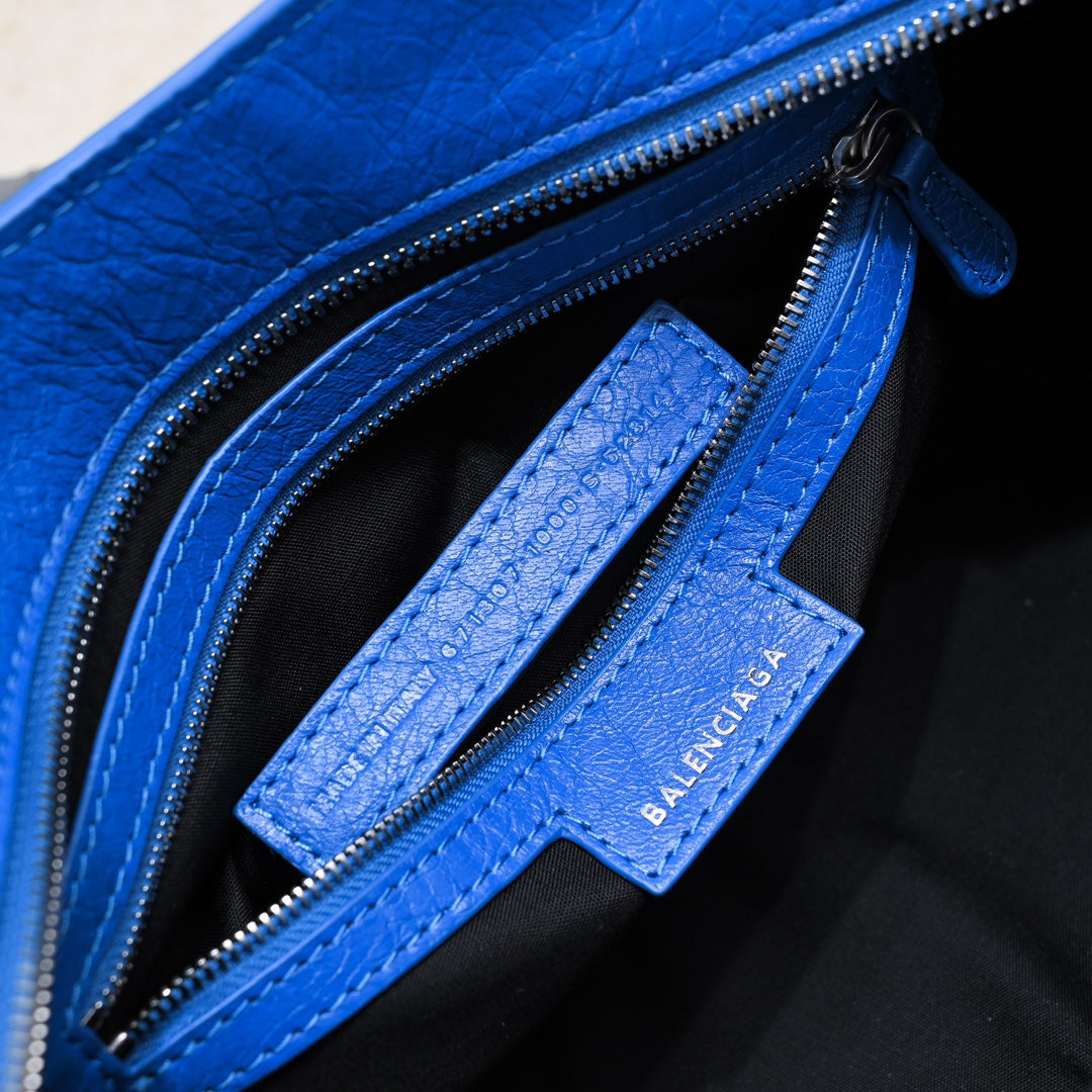 Distressed Leather-Style Studded Shoulder Bag with Top Handles & Adjustable Strap